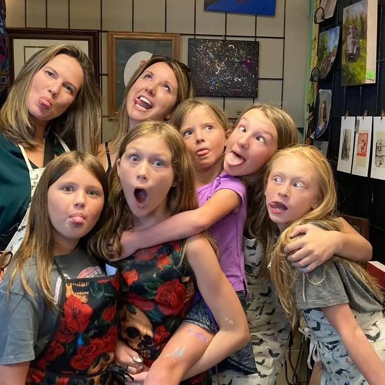 Kids goofing off at art camp