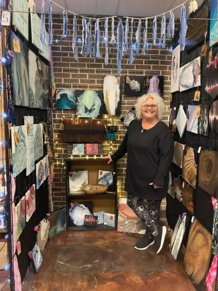 Inside the gallery — art floor to ceiling